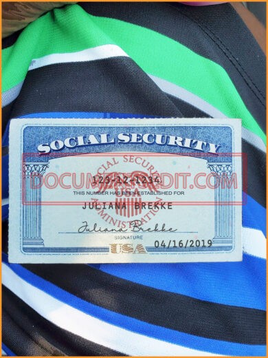 Social Security Card Template-background - Front