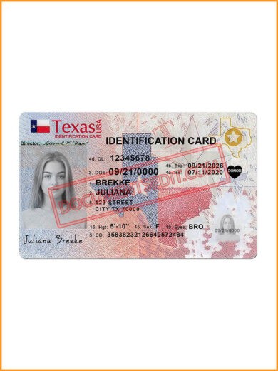 Texas Identification card PSD template