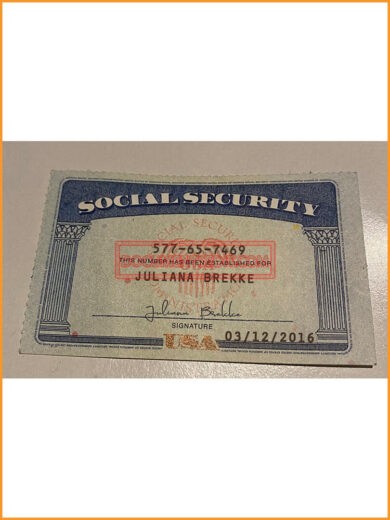 Social Security Card Template Front 1