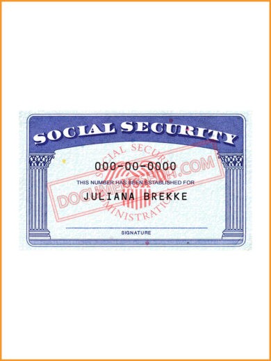 Social Security Card Template Front