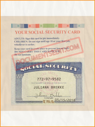 Social Security Card Front Back 2