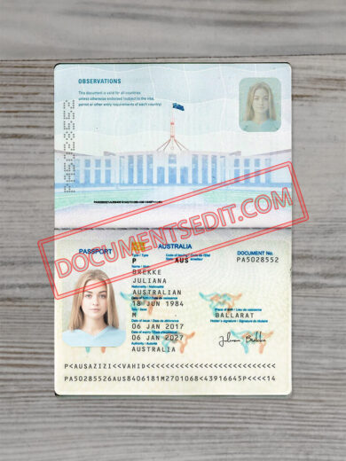 Australia Passport template V2 2 1