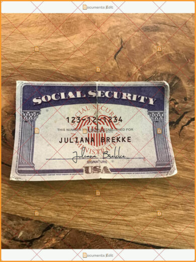 Social Security Card Template 25 Front