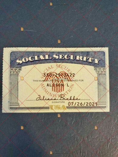 Social Security Card Template 26 Front