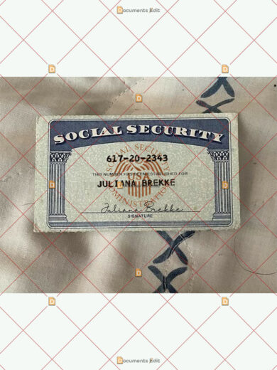 Social Security Card Template 32 Front