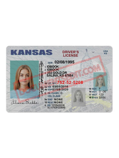 Kansas Driver License PSD Template New f