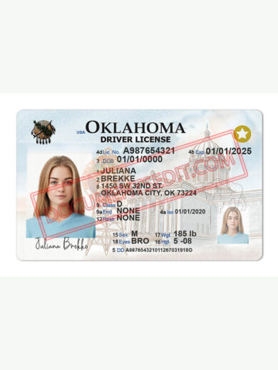 Oklahoma Driver License PSD Template File New f