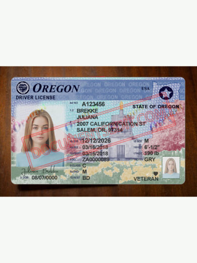 Oregon Drivers License Template V2 f