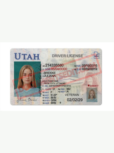 Utah Driver License Template New ff