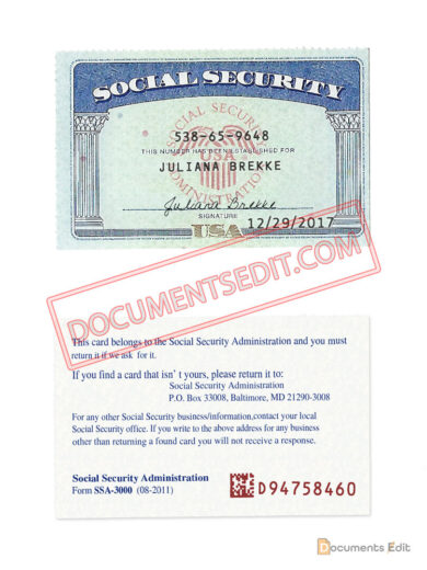 Social Security Card Template 100 6