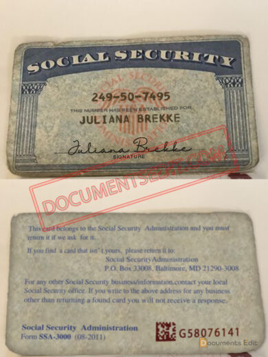 Social Security Card Template 102 ff